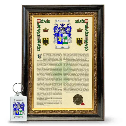 Mire Framed Armorial History and Keychain - Heirloom