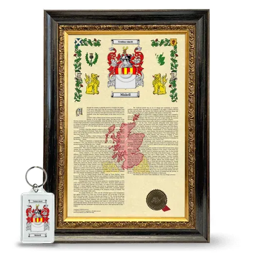 Miskell Framed Armorial History and Keychain - Heirloom