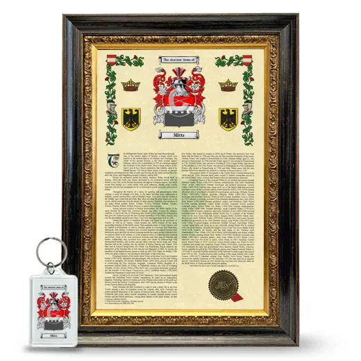 Mitts Framed Armorial History and Keychain - Heirloom
