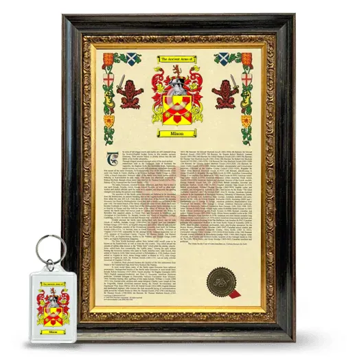 Mixon Framed Armorial History and Keychain - Heirloom