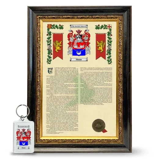 Moane Framed Armorial History and Keychain - Heirloom