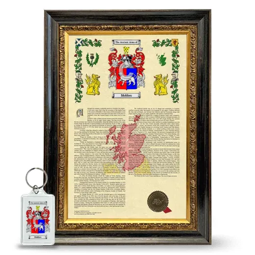 Mobbes Framed Armorial History and Keychain - Heirloom