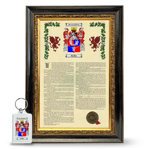 Modley Framed Armorial History and Keychain - Heirloom
