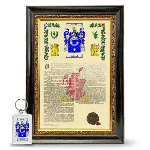 Moireach Framed Armorial History and Keychain - Heirloom