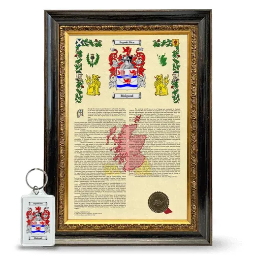 Molgand Framed Armorial History and Keychain - Heirloom