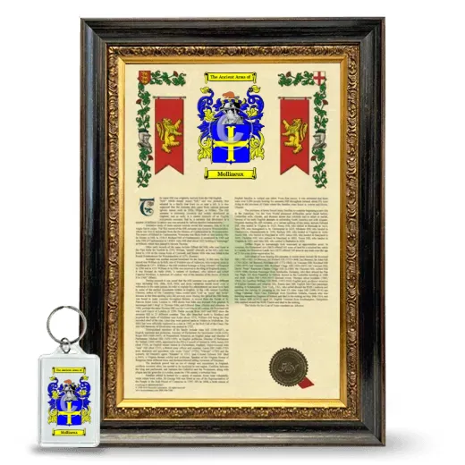 Mollineux Framed Armorial History and Keychain - Heirloom