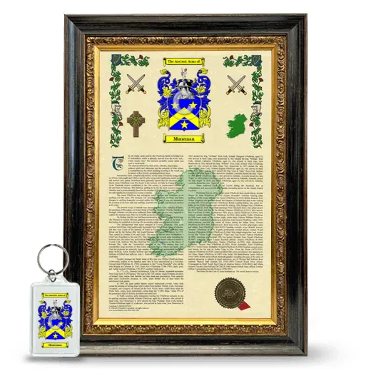 Moneman Framed Armorial History and Keychain - Heirloom