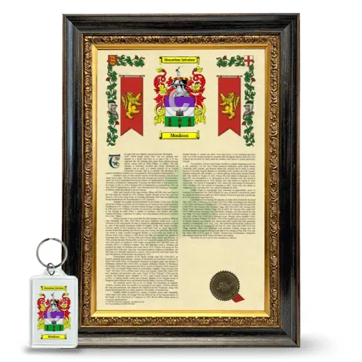 Monkuss Framed Armorial History and Keychain - Heirloom