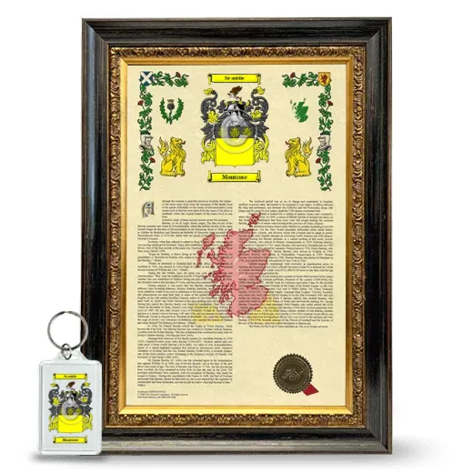 Montrose Framed Armorial History and Keychain - Heirloom