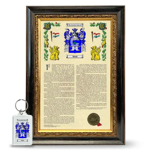 Mooij Framed Armorial History and Keychain - Heirloom