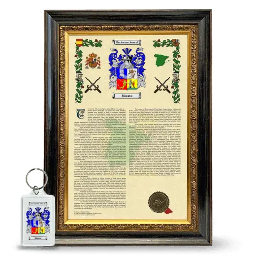 Morato Framed Armorial History and Keychain - Heirloom