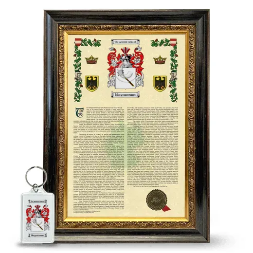 Morgensterner Framed Armorial History and Keychain - Heirloom
