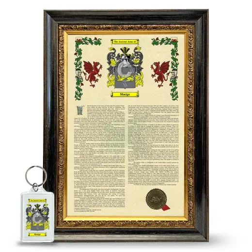 Morige Framed Armorial History and Keychain - Heirloom