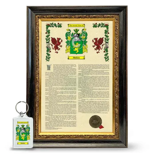 Morkan Framed Armorial History and Keychain - Heirloom