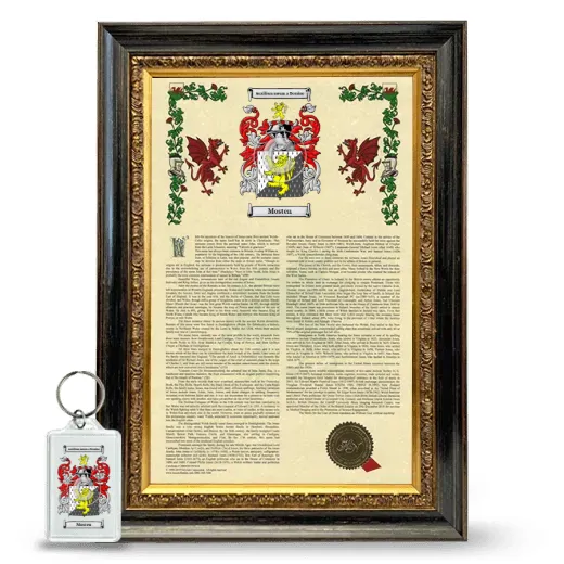 Mosten Framed Armorial History and Keychain - Heirloom