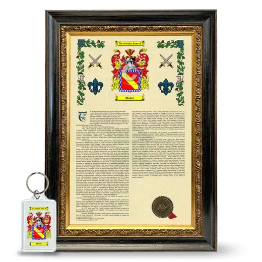 Moter Framed Armorial History and Keychain - Heirloom