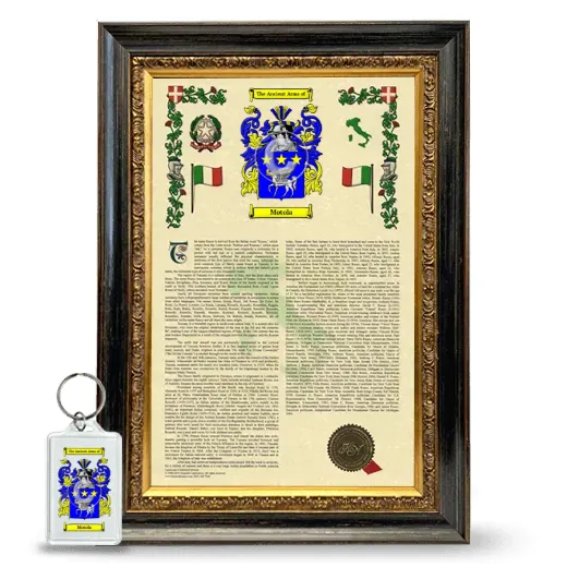 Motola Framed Armorial History and Keychain - Heirloom