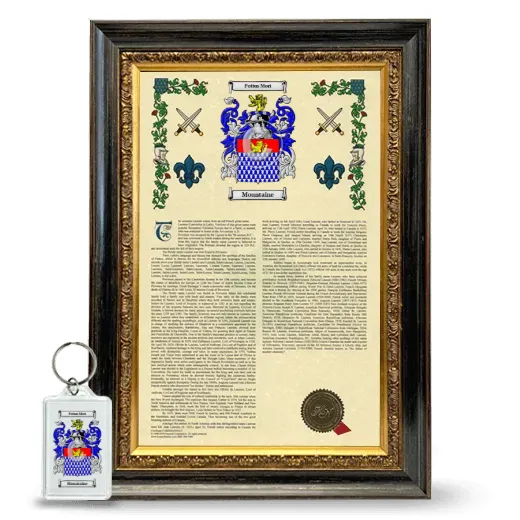Mountaine Framed Armorial History and Keychain - Heirloom