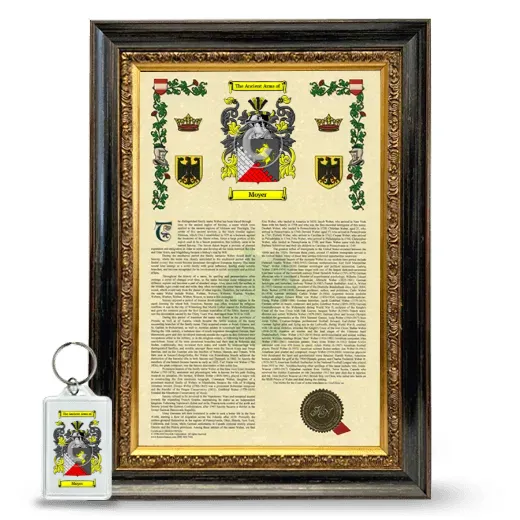 Moyer Framed Armorial History and Keychain - Heirloom