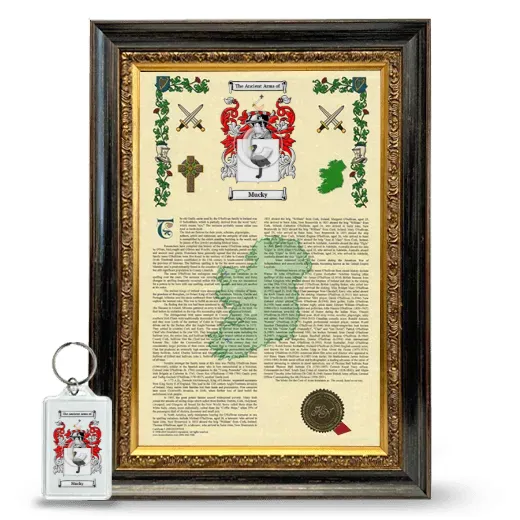 Mucky Framed Armorial History and Keychain - Heirloom