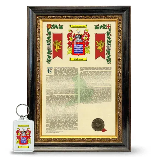 Mudework Framed Armorial History and Keychain - Heirloom