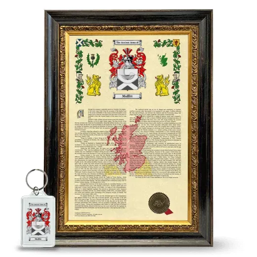 Muffitt Framed Armorial History and Keychain - Heirloom