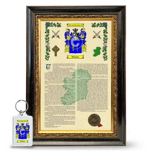 Mulaney Framed Armorial History and Keychain - Heirloom