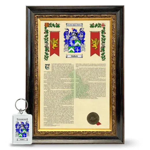 Mullack Framed Armorial History and Keychain - Heirloom