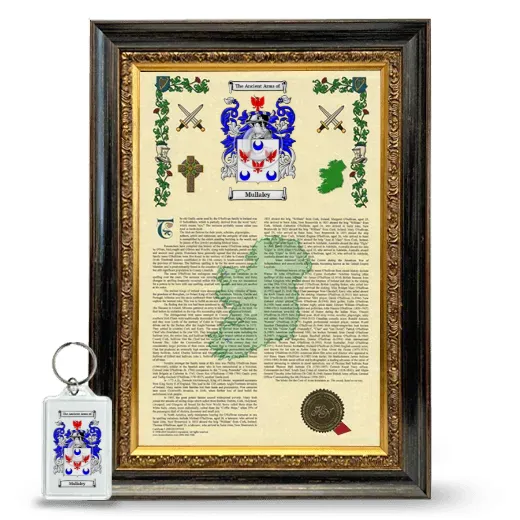 Mullaley Framed Armorial History and Keychain - Heirloom