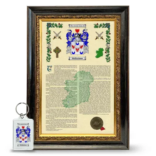 Mullinahone Framed Armorial History and Keychain - Heirloom