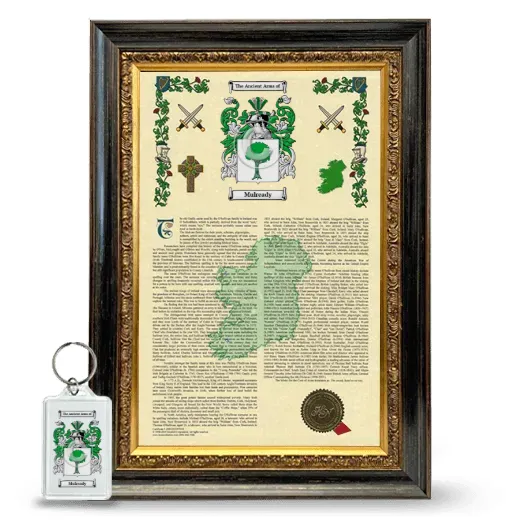 Mulready Framed Armorial History and Keychain - Heirloom