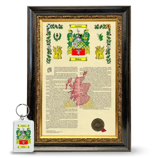 Mulroy Framed Armorial History and Keychain - Heirloom