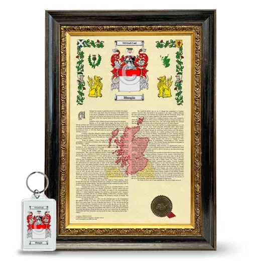 Mungin Framed Armorial History and Keychain - Heirloom