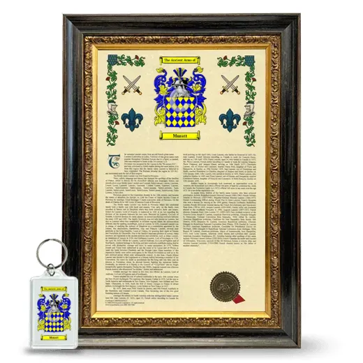 Muratt Framed Armorial History and Keychain - Heirloom