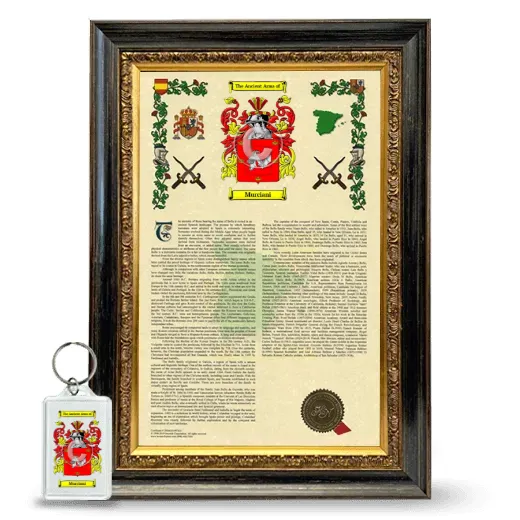 Murciani Framed Armorial History and Keychain - Heirloom