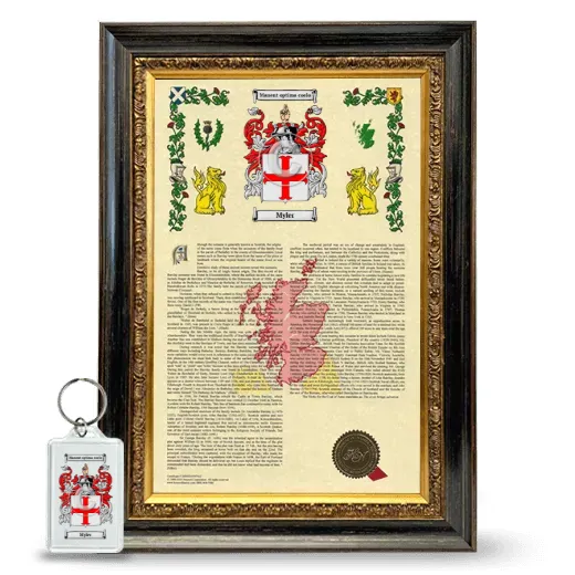 Myler Framed Armorial History and Keychain - Heirloom