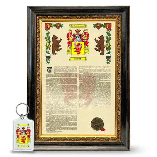 Németh Framed Armorial History and Keychain - Heirloom