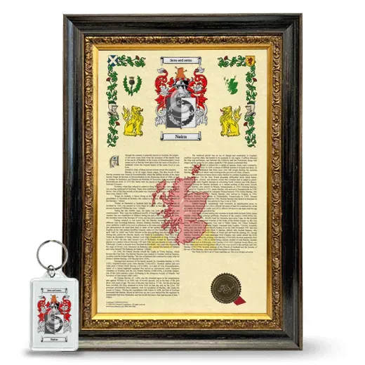 Nairn Framed Armorial History and Keychain - Heirloom