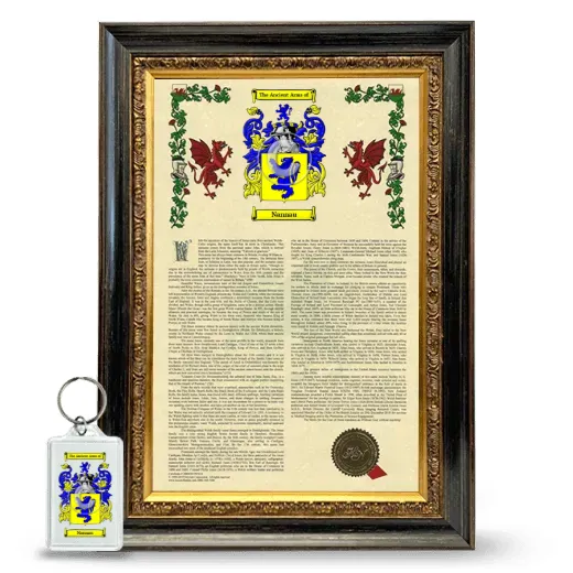Nannau Framed Armorial History and Keychain - Heirloom