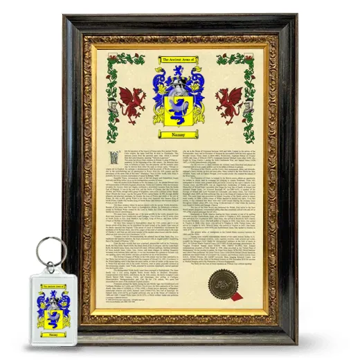 Nanny Framed Armorial History and Keychain - Heirloom