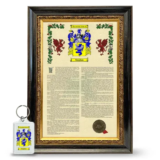 Nanphan Framed Armorial History and Keychain - Heirloom