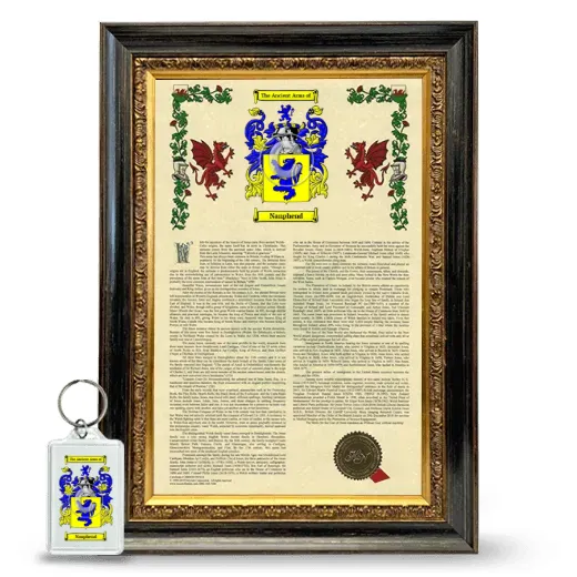 Nanphend Framed Armorial History and Keychain - Heirloom