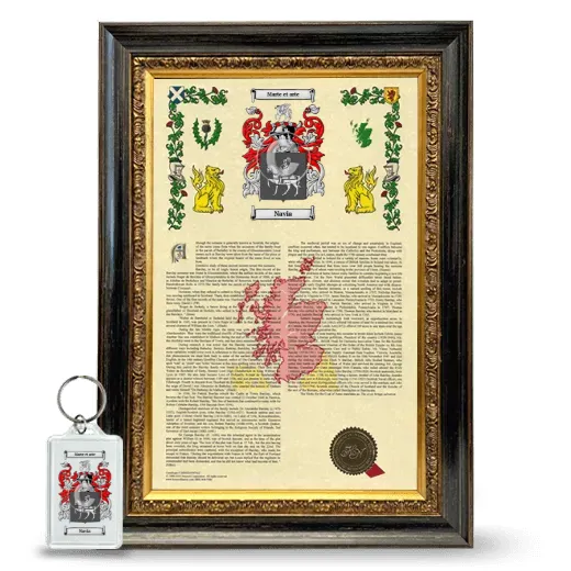 Navia Framed Armorial History and Keychain - Heirloom