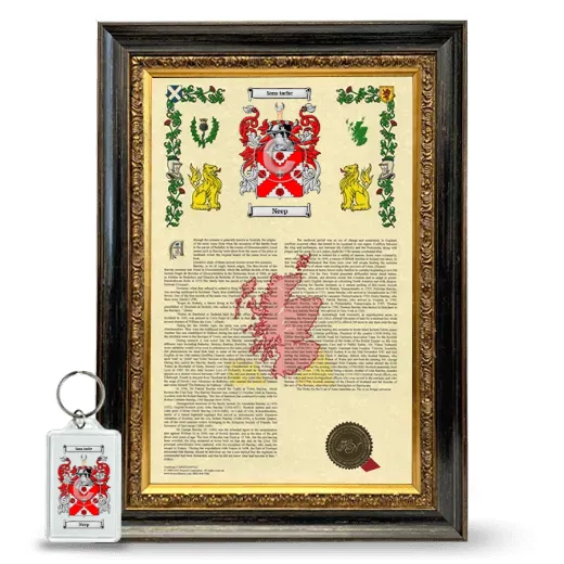 Neep Framed Armorial History and Keychain - Heirloom