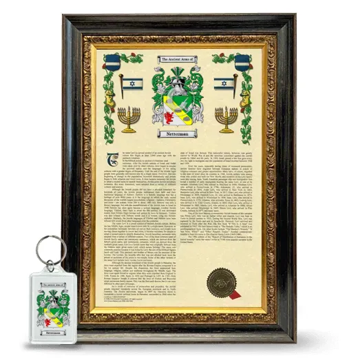 Netterman Framed Armorial History and Keychain - Heirloom