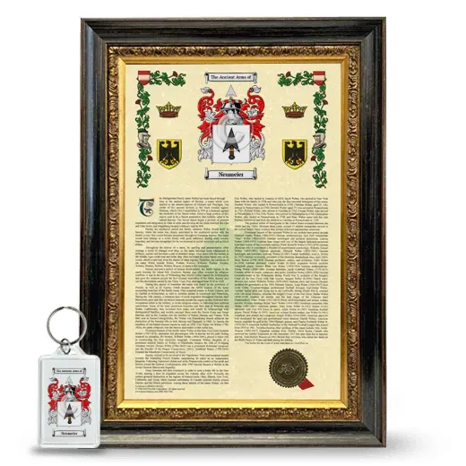 Neumeier Framed Armorial History and Keychain - Heirloom