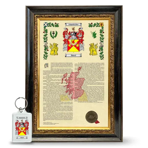 Newel Framed Armorial History and Keychain - Heirloom