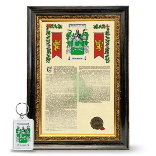 Newtoombe Framed Armorial History and Keychain - Heirloom