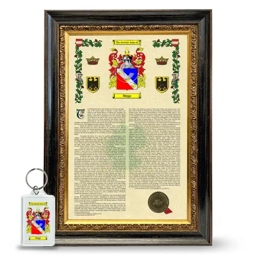 Neyge Framed Armorial History and Keychain - Heirloom