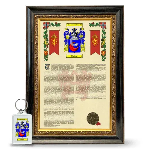 Nielsen Framed Armorial History and Keychain - Heirloom